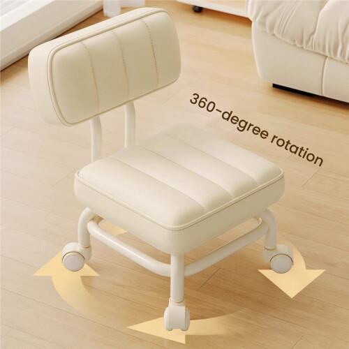 Small Stool Backrest Universal Wheel Soft Stool Children'S Sofa Coffee Table Small Chair Pulley Low Stool Portable Stool 1