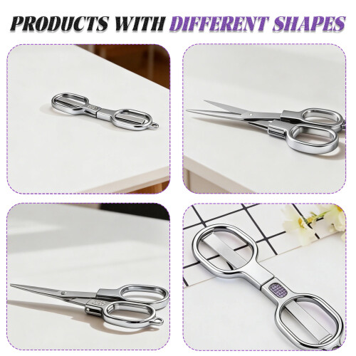 2Pcs Folding Crochet Scissors (3.86"x0.98"x0.24"), for Thread Trimming & Embroidery, Compatible with Sharp Scissors 2