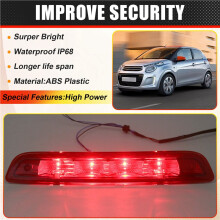 B000878980 High Brake Lights Car Rear Parking Drive Light LED Signal Light Indicator for 108 2014-2023 Red