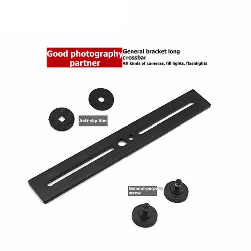 Dual Camera Mount Tripod Bracket Camera Flash Brackets Extension Bar with 1/4" Screw for Camera Light