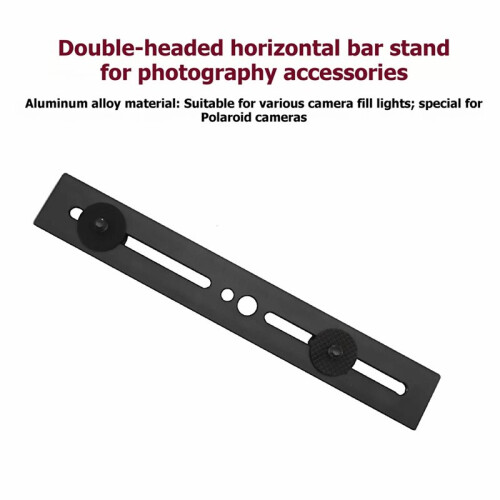 Dual Camera Mount Tripod Bracket Camera Flash Brackets Extension Bar with 1/4" Screw for Camera Light 2