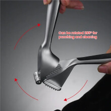 1PC Garlic Press Zinc Alloy Garlic Mincer Crusher with Ergonomic Soft Grip Handle Easy to Squeeze Clean