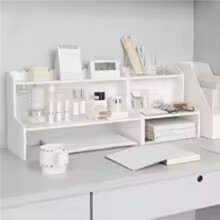 Optimiza Tu Espacio de Almacenamiento con Este Organizador de Escritorio de Dos Niveles para el Hogar y la Oficina. Estantería Estilo Ins para Libros