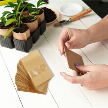 100 Buste Richiudibili In Carta per Semi con Finestra Trasparente per Conservare Monete, Semi e Piante da Fiore