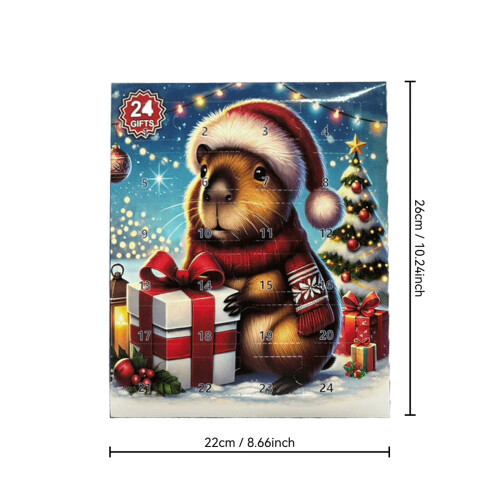 Julkalender med kapybaramotiv, 24 delar 1