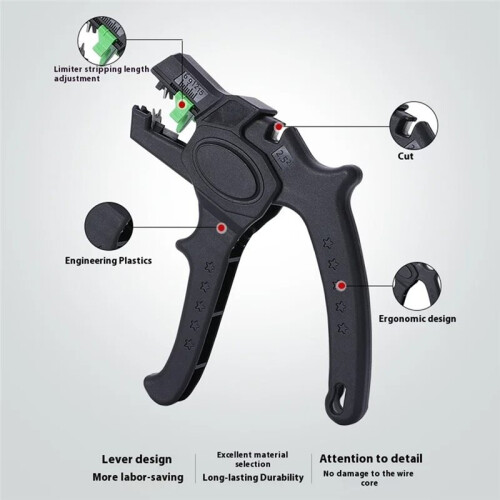 Automatic Wire Stripper and Cutter Pliers,Multi-Functional Self-Adjusting Wire Stripping Tool,Electrician Cable Stripper 2