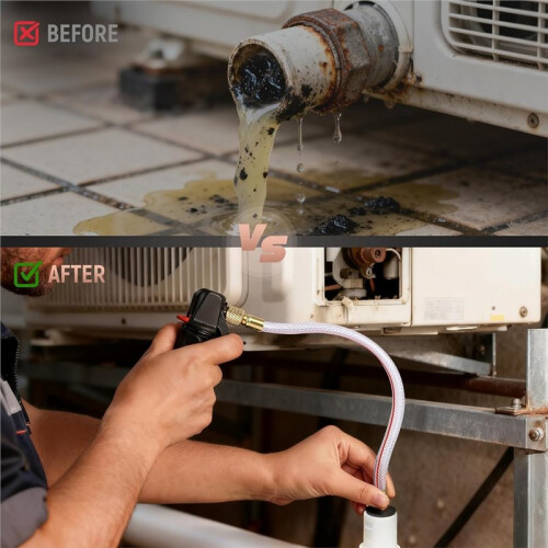 Drain Device with Flexible Hose - Environmentally Friendly CO2 AC Drain  Cleaner Water Backflow Mess for HVAC Clogs 1
