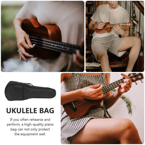 Beginner Ukulele Protective Case Black Rectangular 1Pcs 22X8X3In 2