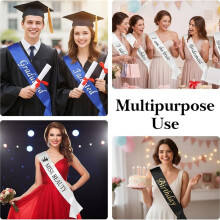 9Pcs Sashes Blank, Plain Pageant Decorate Satin Sashes for Graduation Sash Birthday Wedding Decorations