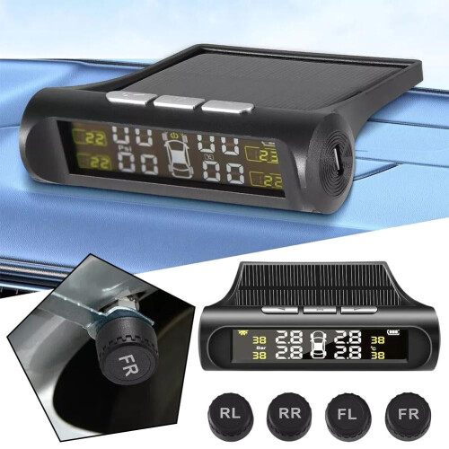Salg nå! RV-dekkovervåkingssystem TPMS solcellemonitor ekstern 4/6Se med P3V1 2
