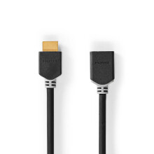 High Speed HDMI Kabel mit Ethernet | HDMI Kontakt | HDMI Hona | 4K@60Hz | ARC | 18 Gbps | 2,00 m | Rund | PVC | Antracit | Låda