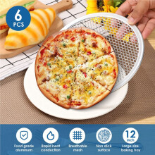 6 Stück Pizzablech, 30 cm Pizzagitter, Antihaft-Pizzaofenblech, Temperaturbeständiges Pizzagitter, Wiederverwendbare Pizzagitterpfanne
