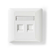 Network Keystone Face Plate | Ansiktsplatta RJ45 | 2-Port Port(s) | ABS | Vit | Kuvert