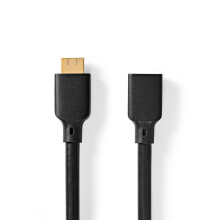 Ultra High Speed HDMI -kaapeli | HDMI liitin | HDMI naaras | 8K@60Hz | 48 Gbps | 2.00 m | Pyöreä | 7.9 mm | Musta | Laatikko