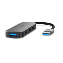 USB-Hub | USB A-Hane | 4x USB A-Buchse | 4-Port-Anschluss/-Anschlüsse | USB 2.0 / USB 3.2 Gen 1 | USB-Stromversorgung