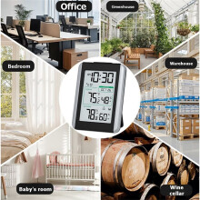 Digital Thermometer Weather Station RF Sensor Weather Clock Electronic Temperature Humidity Gauge Meter Monitor