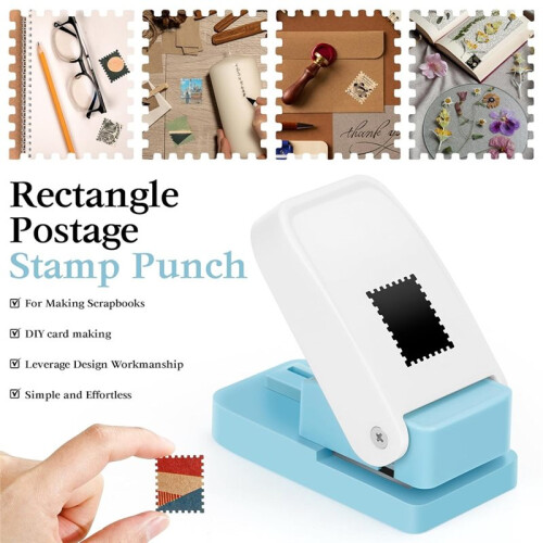 Perfurador de Selos Retangulares, 1 X 0,8 Polegadas, para Artesanato, Scrapbooking, Criação de Cartões DIY, Simples e Sem Esforço 2