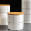 1Set Ceramic Coffee Canister White 700ml Capacity with Wood Lid for Kitchenware 3