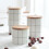 1Set Ceramic Coffee Canister White 700ml Capacity with Wood Lid for Kitchenware 7