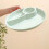Round Divided Dinner Plates Plastic Lightweight Buffet Plates Green Three-Cell Grid Stackable Plates 6