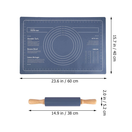 Pie Mat Pie Baking Mat Silicone Blue 1 Set 1