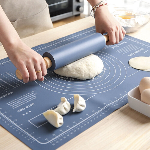 Pie Mat Pie Baking Mat Silicone Blue 1 Set 2
