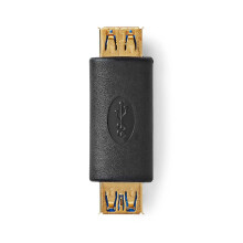 Adaptador USB-A | USB 3.2 generación 1 | USB-A hembra | USB-A hembra | 5 Gbps | Redondo | Chapado en oro | Antracita | Caja