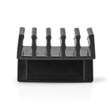 Kabelmanagement | Kabelklemme | Click and Go | 2 Stk. | Anzahl der Schlitze: 5 Scheiben | Maximale Kabelstärke: 7,1 mm | Polypropylen | Schwarz