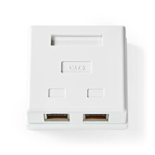 Netzwerk-Wanddose | An der Wand | 2-Port-Port(s) | STP CAT6 | Gerade | Buchse | Vergoldet | PVC | Weiß | Umschlag