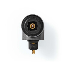 TosLink Adapter | TosLink Buchse | TosLink Stecker | 90 gewinkelt | Aluminium | Grau mit Metall | 1 St. | Schachtel