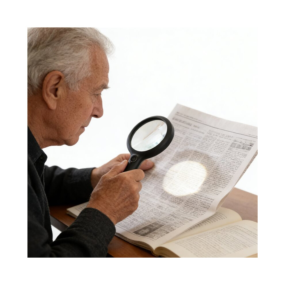 Magnifier Vision Handheld Illuminated Magnifier 30X Portable Reading Magnifying Glass ...