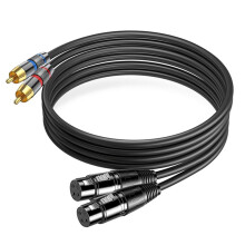 5Ft Dual XLR Female to Dual RCA Male HiFi Stereo Audio Connection Cable, Heavy Duty Interconnect