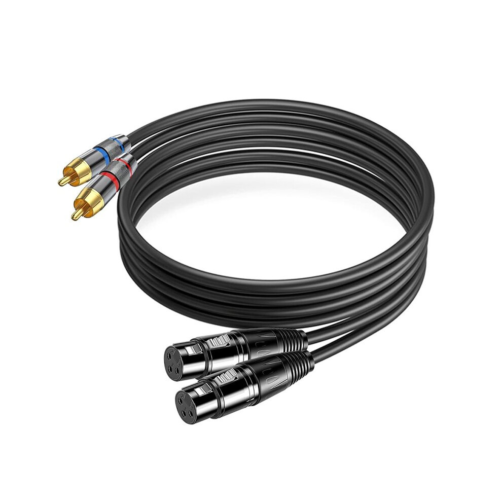 5Ft Dual Xlr Female To Dual Rca Male Hifi Stereo Audio Connection Cable, Heavy Duty Interconnect 4711331976440