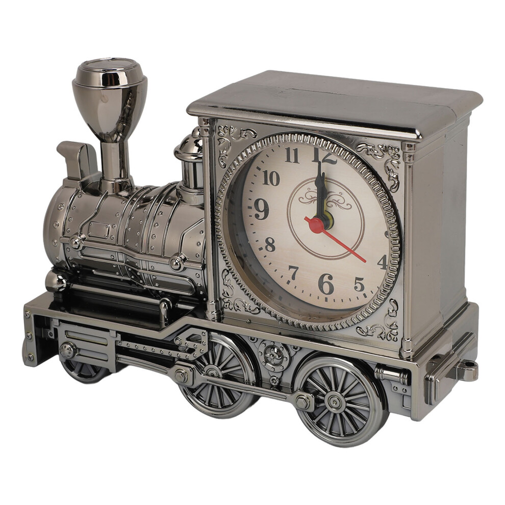 Vintage Train Head Alarm Clock for Desk, ABS, AA Battery Not Included
