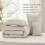 Twin Comforter Set Beige Grid Pleat 3-Piece 4