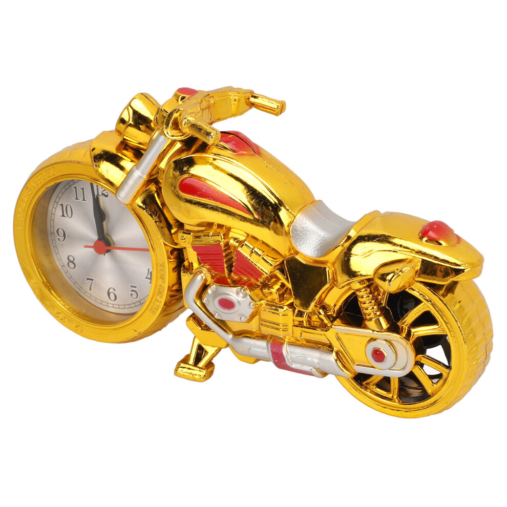 Gold Vintage Motorcycle Alarm Clock Desk Decor, Abs Metal Table Timepiece