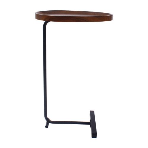 Walnut End Table Modern Small Side Coffee Table Round Home Sofa Table Bedroom 1