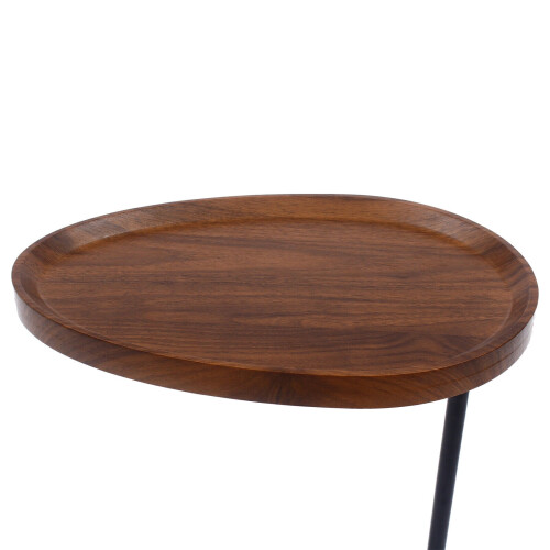 Walnut End Table Modern Small Side Coffee Table Round Home Sofa Table Bedroom 2