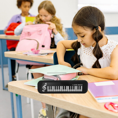 Piano Keyboard Pencil Case Black Plastic Storage Box 2