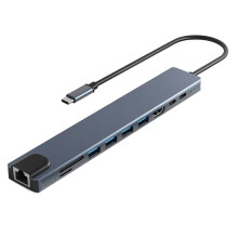 10 in 1 USB C HUB 4K30Hz Docking Station Type C to HDTV-Compatible RJ45 Ethernet PD100W