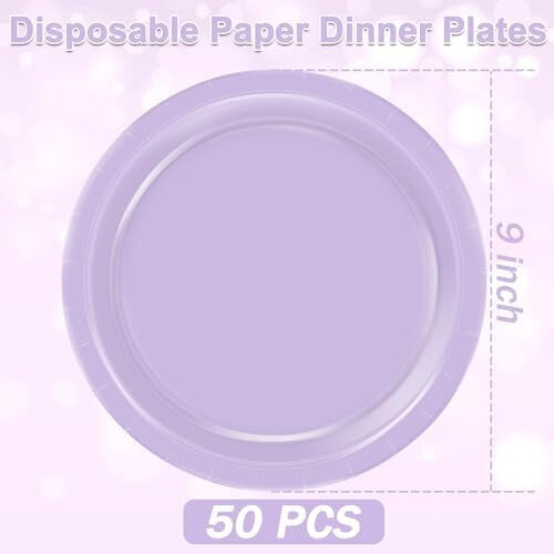 9 Inch Lavender Paper Plates 50 Pack 1