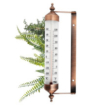 2pcs 10 Inches New Premium Steel Indoor/Outdoor Thermometer Wireless Decorative