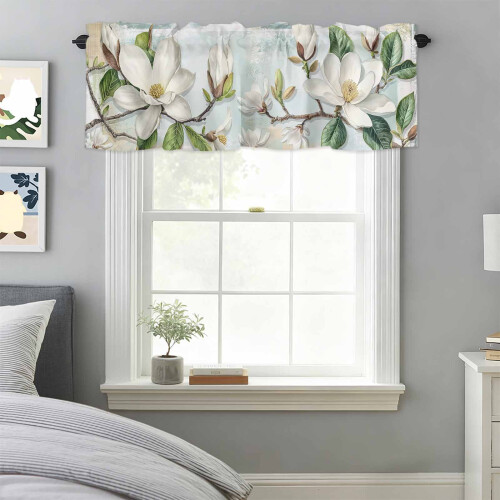 Βολάντσα με λουλούδι Magnolia σε ακουαρέλα, 54x18in, Θήκη ράβδου για κουζίνα, 1