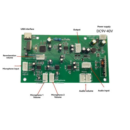 Karaoke Preamplifier Board Microphone Amplification and Reverb Effect Board Volume Control Pre-Amplifier Board Module 2