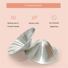 Nursing Cups Hot Soothing Nipple Covers Healing Silver Breastfeeding Nipple Covers for Nursing Newborn L