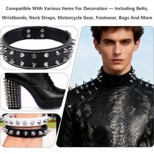 354 PCS Punk Spikes and Studs Kit - 8 Sizes Cone Spikes, Metal Tree Spikes Screwback Studs for DIY Leathercraft, Belts