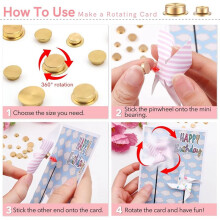 30pcs Metal Rotating Bearings for DIY Handmade Crafts Paper Cards Scrapbooking Cards Rotation Mechanism Spinner A