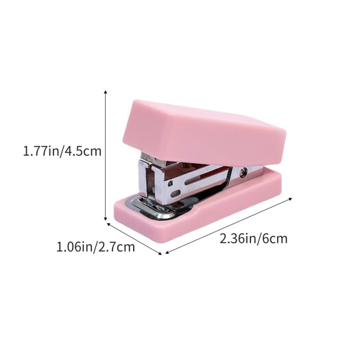 Mini cucitrice – Cucitrice da ufficio – Design ergonomico con facile pressione – Leggera e portatile (Rosa) 2