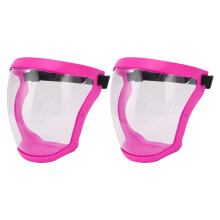2 Stück Wiederverwendbare transparente Kindergesichtsschutzmaske mit Filterbaumwolle, Pink Weiß