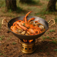 Stainless Steel Stove Pot 28cm with Handle Dry Boiler Non Stick Honeycomb Wok Household